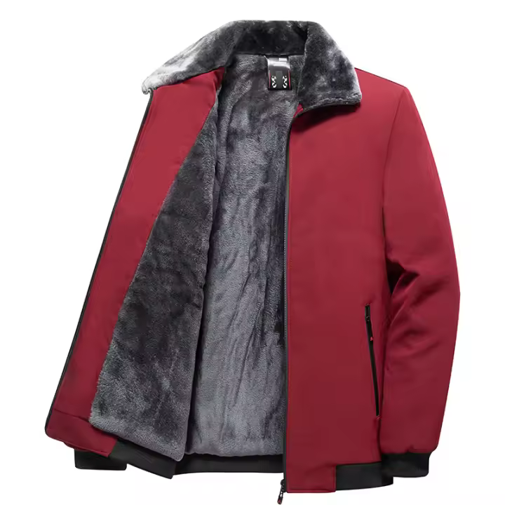 Chaqueta De Poliéster Impermeable Para Hombres Con Capucha Casual De Invierno Cuello Erguido Manga Larga Abrigo Acolchado Windbreaker Outerwear - 1