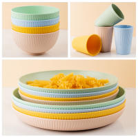 Juego De Cubiertos De Estraw Trigo 4Pcs Incluye Taza Y Plato Portátil Para Picnic Y Camping Juego De Comedor Ecológico - details 8