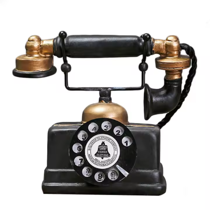 Teléfono De Línea Vintage Retro Estilo Antiguo Exquisito Trabajo Ornamento De Escritorio Para Hogar Hotel Oficina - 1