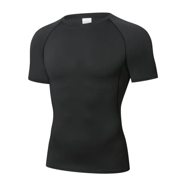 Camiseta Deportiva Para Hombres Secado Rápido Manga Corta Camiseta De Entrenamiento Fitness Ajustada Para Correr Y Gimnasio - 1