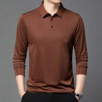 Camisa Polo Para Hombre De Color Sólido Casual Manga Larga Transpirable Cómoda Versátil Top Moda Negocios - details 15
