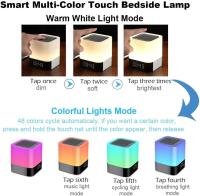 Luces Nocturna Altavoz Bluetooth Sensor táctil Lámpara de noche Regulable - details 2