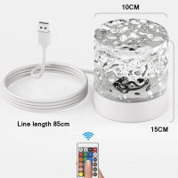 Lámpara Nocturna USB De Cristal Cubo Decorativo De Agua Viva Rotatoria Creativa Para Mesa Luz De Ambiente Rectangular - details 18