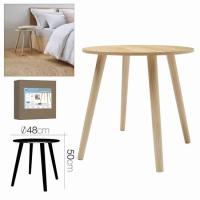 STARLEY- Mesa redonda flip 48x50cm, mesita auxiliar salon de madera, mesas pequeñas para dormitorio, balcón, fácil montaje - details 1