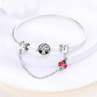 Cadena De Seguridad De Plata Esterlina 925 Estrella Luna Corazón Bordeado Con Clip De Silicona Para Pulsera Original Joyería DIY Regalo - details 17