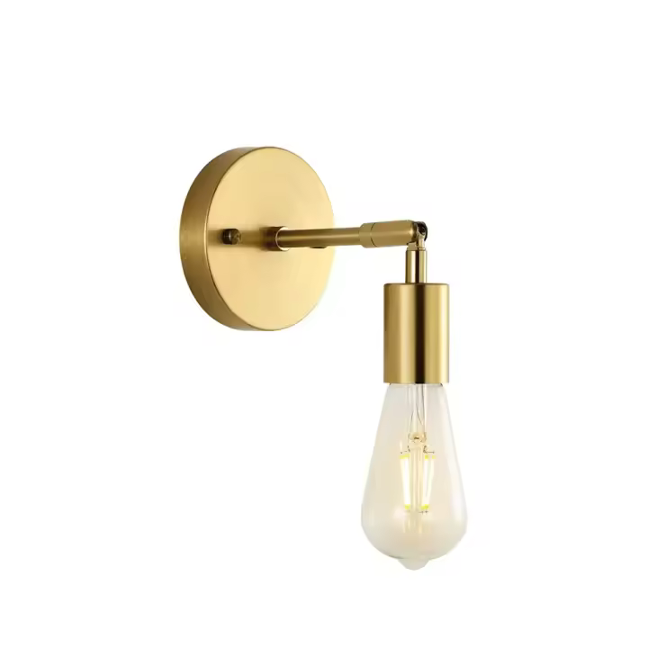 Lámpara De Pared Vintage LED Rotatable 180° Industrial E27 Para Dormitorio Y Baño Luz De Espejo Vanidad Instalación En Techo Y Pared Material Metálico Y Plástico - 1