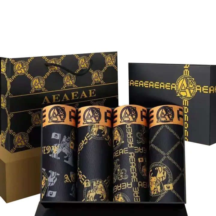 Juego De 4 Boxers Para Hombre Estilo Nuevo Antibacteriano Transpirable Impresión Shorts De Cintura Baja Para Jóvenes - 1