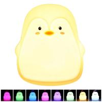 Lámpara Nocturna De Pinguino Lindo En Silicona Toque Multicolor LED Recargable USB Protección Para Los Ojos Para El Hogar Y Jardín - details 6