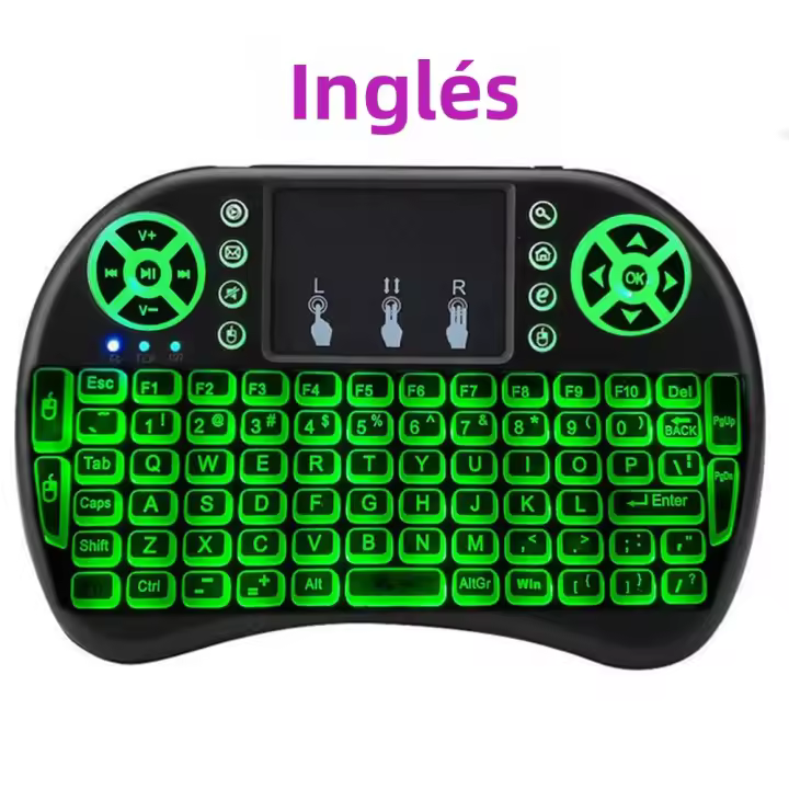 Teclado Mini Inalámbrico I8 2.4G USB Con Iluminación Retroiluminada Para Android TV Box PC Ratón Air Touchpad Compatible Con Inglés Ruso Francés Español Portugal - 1