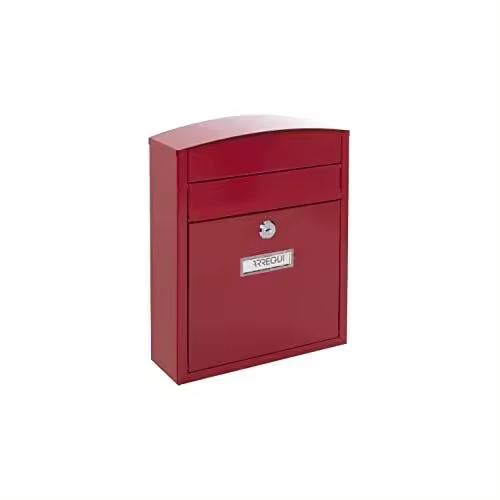 ARREGUI Compact E5736 Buzón Exterior de Acero Tamaño S (Correo DIN A5) | Buzón de Pared Pequeño | Buzón de Correo Individual | Antilluvia | Fácil de Instalar | Rojo - 1