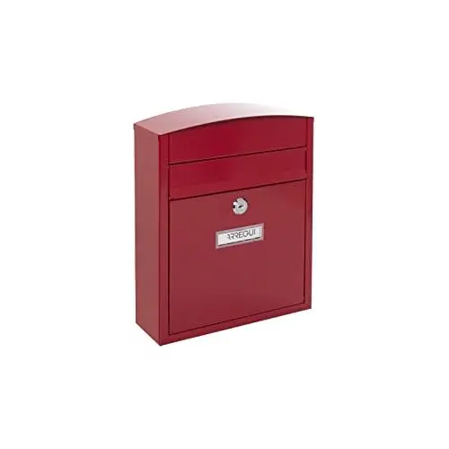 ARREGUI Compact E5736 Buzón Exterior de Acero Tamaño S (Correo DIN A5) | Buzón de Pared Pequeño | Buzón de Correo Individual | Antilluvia | Fácil de Instalar | Rojo - 1
