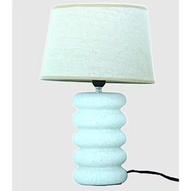 Lámpara cerámica blanca piedra     -EkilikuaHome - 1