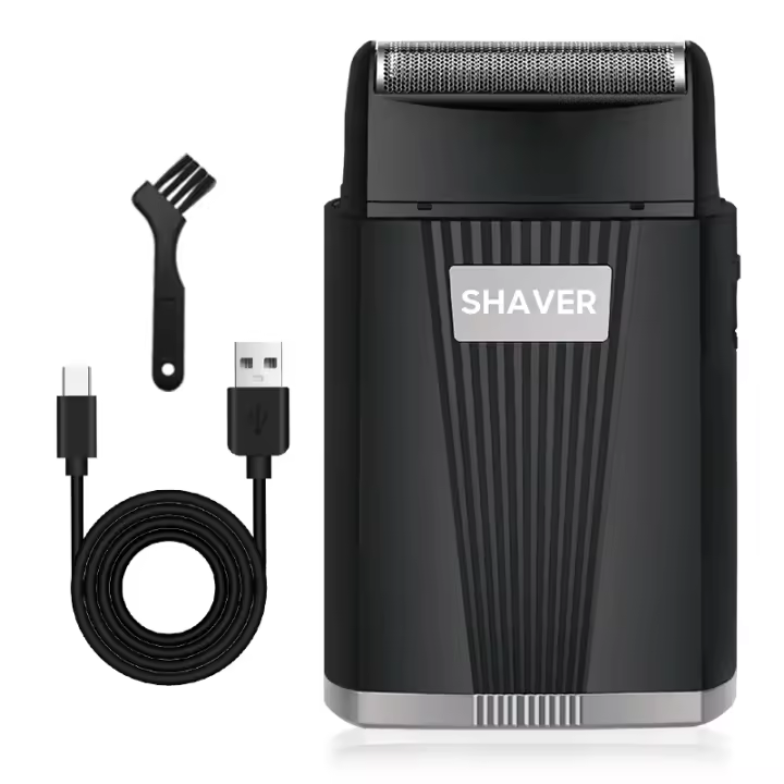 Afeitadora Eléctrica Para Hombres USB Recargable Peluca Portátil Afeitadora De Barba Profesional Con Cuchilla De Acero Inoxidable - 1