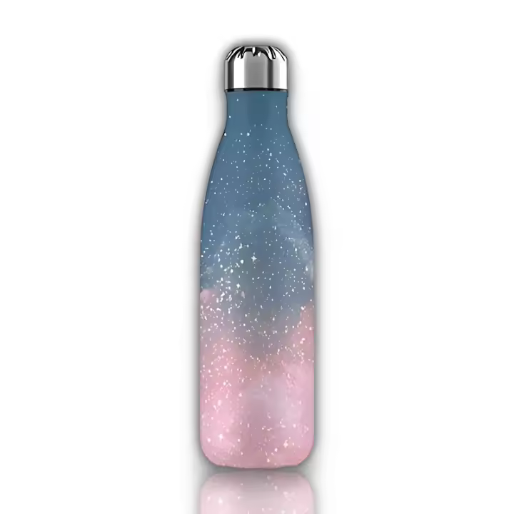 Botella de agua de Acero Inoxidable Azul con Estrellas de 500ml - 1