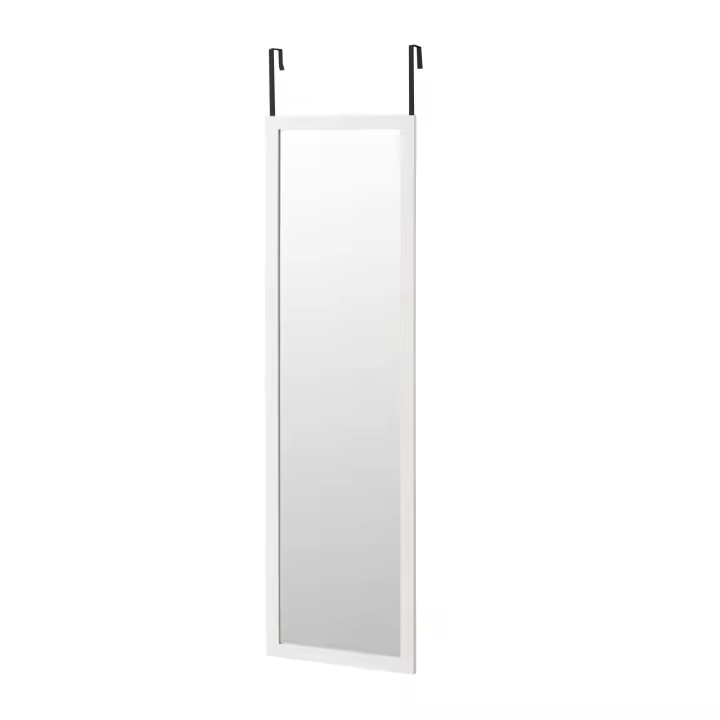 Espejo de Puerta Blanco 35x125 cm Nyana Home – Marco Madera MDF Ligero y Fácil de Colgar Estilo Nórdico Compatible 99% Puertas Visagras Superiores Incluidas - 1