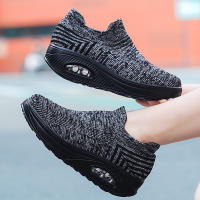 Zapatillas De Plataforma Para Mujer Color Beige Y Negro Talla Grande Casual Zapatillas De Correr Trendy Vulcanizadas - details 1