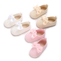 Zapatos De Caminar Para Bebés Niñas Primavera Verano Con Lazo Suaves De Algodón Resistente a Golpes Cierre SLIP-ON Transpirables Talla True - details 3