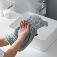 Toalla De Mano De Microfibra Coral Velvet Absorbente Y Engrosada Con Percha Para Cocina Y Baño Toalla De Mano Rectangular Lavable En Máquina - details 6
