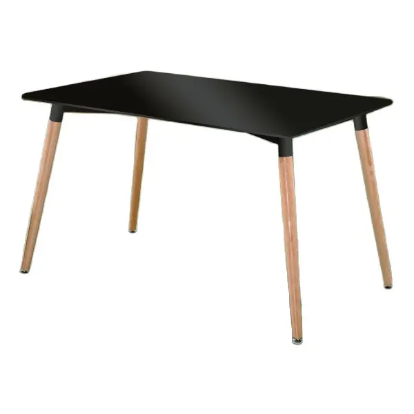 Mesa Rectangular Dinamarca - patas madera - Tapa DM - Color blanco. - 1