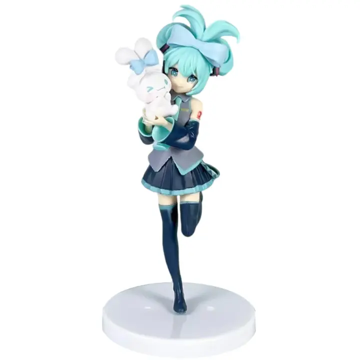 Figura De Colección Anime Hatsune Miku X Cinnamoroll 20CM Decoración Kawaii Regalo Para Niños Modelo De PVC Para Decorar El Hogar - 1