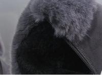 Botas De Nieve Calientes Para Mujer Con Plataforma Botines De Tobillo Cerradura De Cremallera Botas Internamente Aumentadas En Negro Y Gris - details 5