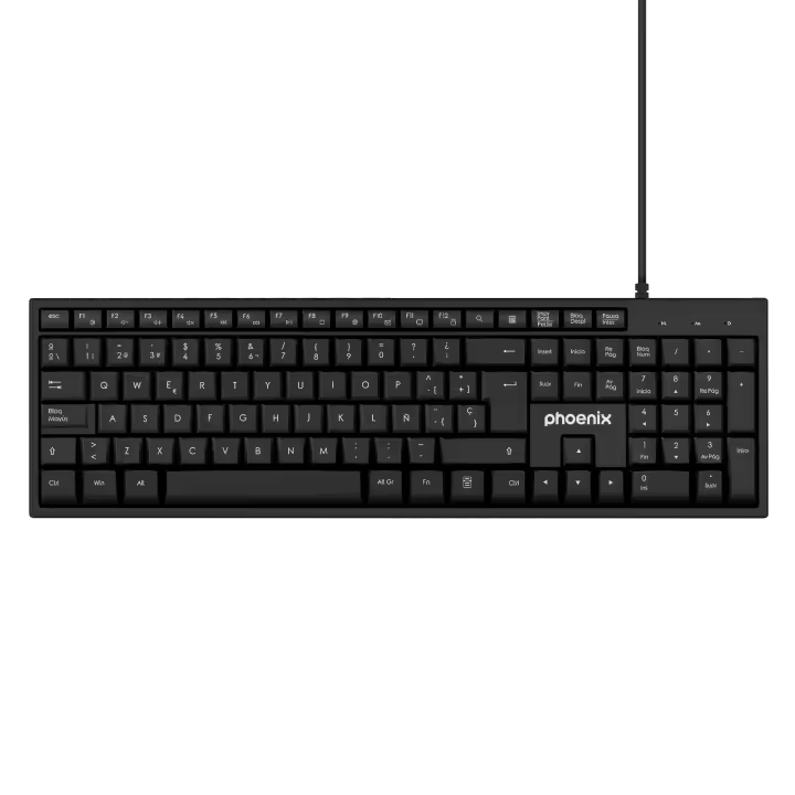 Phoenix k100 teclado multimedia usb negro qwerty oficina - 1