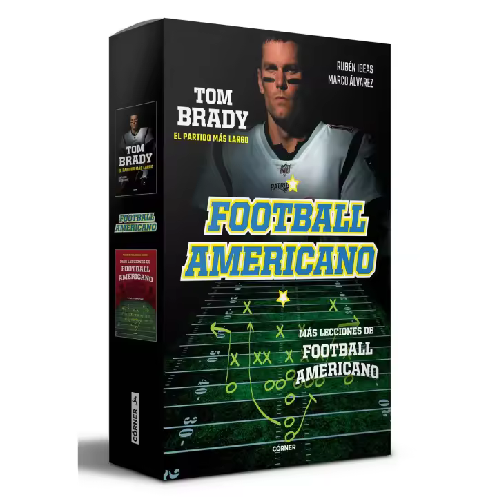 Libro Estuche Football Americano (Más lecciones de football americano / Tom Brady. El partido más largo). Editorial CORNER Año 2022 Autor Ibeas, Rubén ISBN 9788412511079 - 1