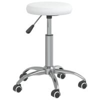 vidaXL Silla de comedor de cuero sintético blanco - details 3