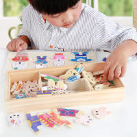 -rompecabezas de madera de Pequeño Oso para niños, juego de vestir, juguete educativo para bebés, cambia la ropa - details 3