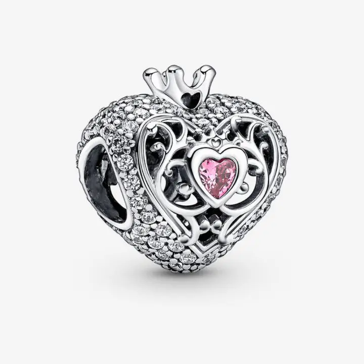 PANDORA Charm de Colgante en Plata DE LA Corona en Forma de Corazón 790763C01,Incluye Caja Original - 1