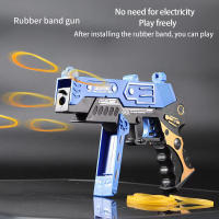 Pistola De Goma Grande Dobletableable Con Disparo Continuo Juego De Tiro Para Niños Y Adultos Incluye 60 Piezas De Goma Como Regalo - details 4