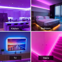 Tiras De Luces LED RGB Flexibles 10m 20m 30m 40m Sin Fitas Para Decoración De Habitación Y TV Compatible Con Música Mikenoon - details 8