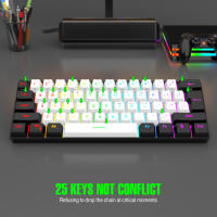 Teclado De Juego Con Cable 60% RGB Backlight Mini Compacto Impermeable 61 Teclas Para PC/Mac Para Jugadores - details 11