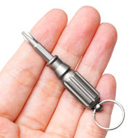 Mini Destornillador De Aleación De Titanio Con Cabeza De Destornillador De Acero S2 Y Llavero De Acero Inoxidable EDC Herramienta Pequeña Portátil Pendant Key - details 4