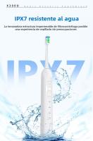 Cepillo De Dientes Eléctrico Sarmocare Con 6 Cabezas Intercambiables IPX7 Impermeable Para Adultos Bricles De Dureza Media - details 2