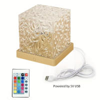 Lámpara Nocturna Con Proyector De Agua Y 16 Colores Rotativos Luz De Flama Táctil Recargable Por USB Luz De Ambiente Rectangular - details 2