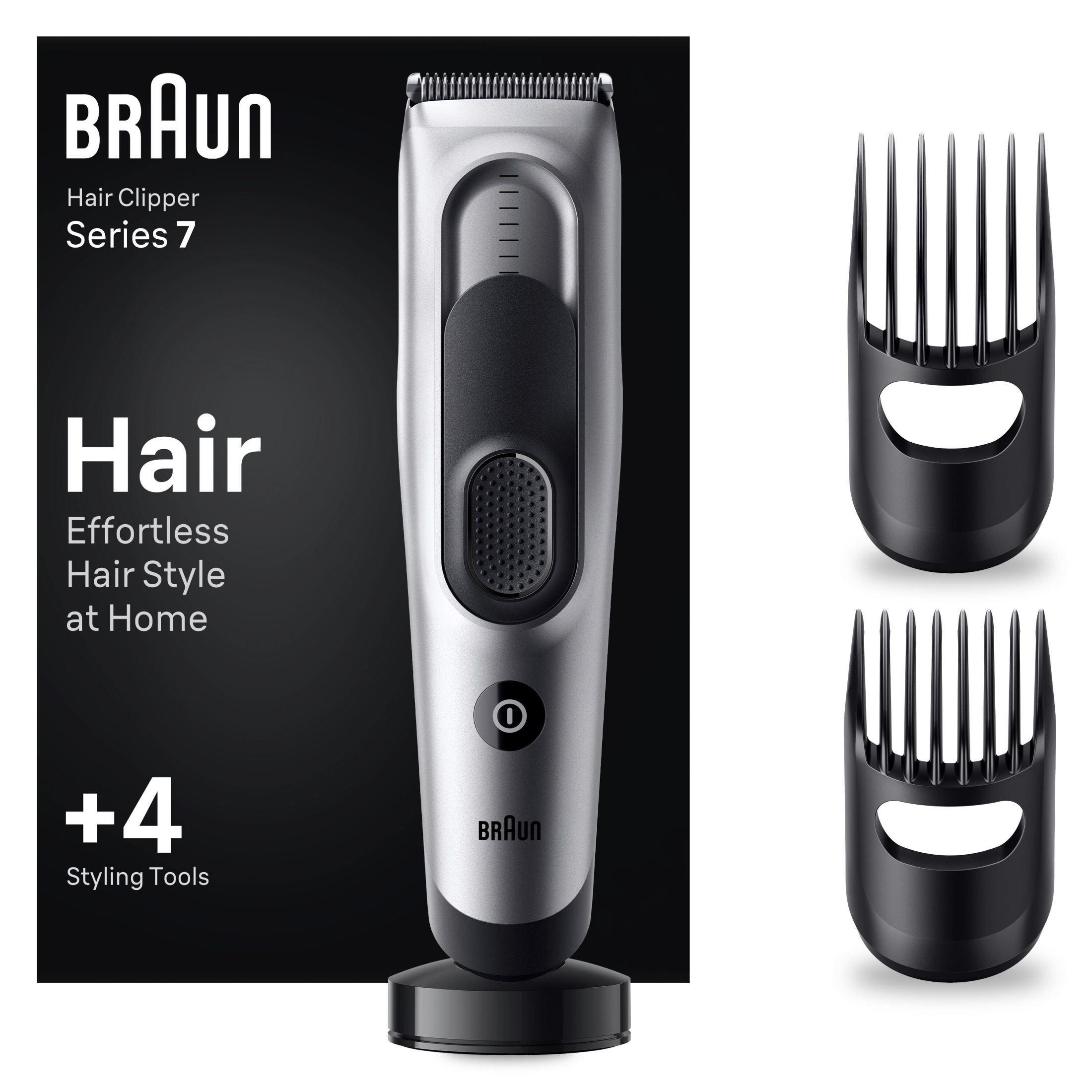 Braun cortapelos Series 7 HC7390, cortapelos para hombres, recorta el pelo en casa con 17 ajustes de longitud, lavable, Producto Europeo con Garantía Oficial.