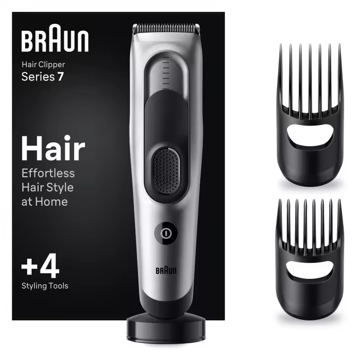 Braun cortapelos Series 7 HC7390, cortapelos para hombres, recorta el pelo en casa con 17 ajustes de longitud, lavable - 1