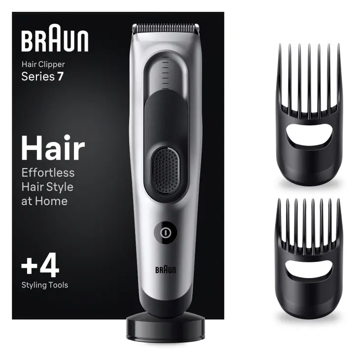 Braun cortapelos Series 7 HC7390, cortapelos para hombres, recorta el pelo en casa con 17 ajustes de longitud, lavable - 1