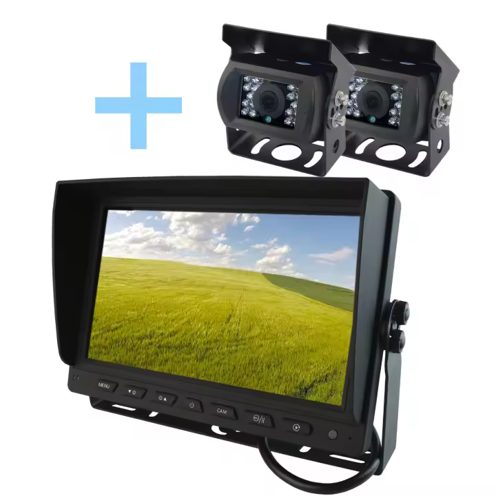 Kit de cámara trasera con monitor AHD de 9" Yatek + 2 cámaras 1080P de visión trasera para aparcamiento - 1