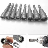 Juego De 9 Piezas De Llaves De Fijación Y Destornillador Eléctrico Herramientas De Trabajo Con Juego De Llaves Métricas 5-13mm Tornillos De 1/4" Junta Herramienta De Perforación - details 1