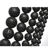 Piedras De Lava Negras Naturales 4-12mm Redondas Para Hacer Joyas Perlas Volcánicas Para Creación De Joyería - details 0