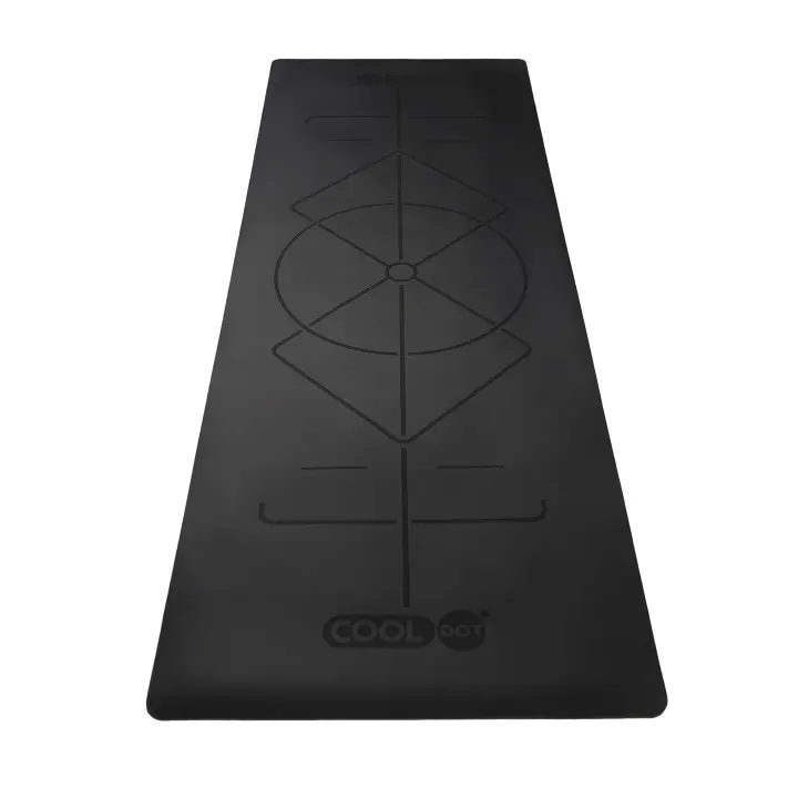 Cooldot Esterilla de Yoga Antideslizante 100% Caucho Ecológico Natural Colchoneta Gruesa Mat para Fitness y Pilates con Sistema de Alineamiento Líneas Corporales + Correa de Transporte - Varios Colores - 1