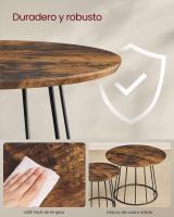 Juego de 2 Mesas de Centro Redondas - Estilo Moderno con Marco de Acero, para Sala de Estar y Dormitorio, Disponible en Varios Colores - details 10