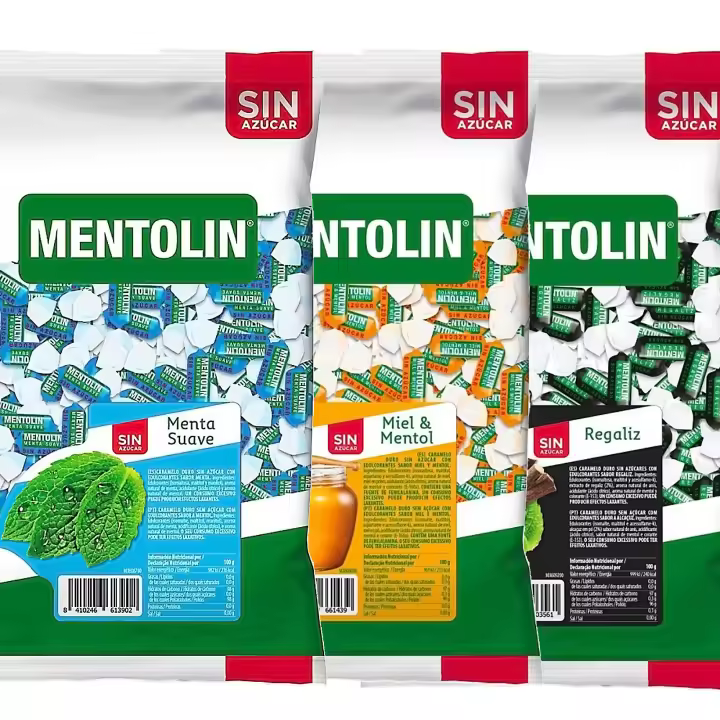 MENTOLIN PACK 3 Kg caramelos sin azúcar garganta Menta Suave & Miel Mentol & Regaliz - 1