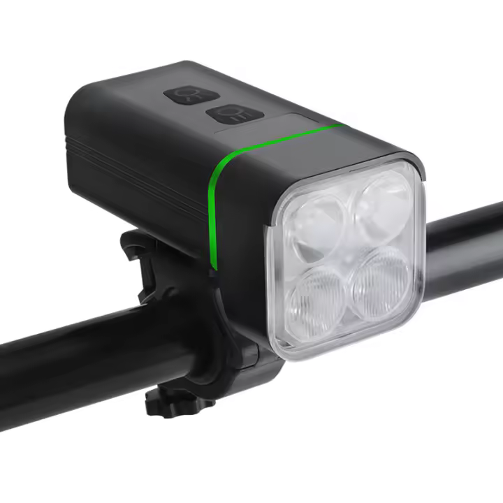 Luz delantera de aleación de aluminio para montar en bicicleta de montaña, luz delantera brillante para montar en bicicleta, 4 * T6 LED, cuatro lámparas - 1