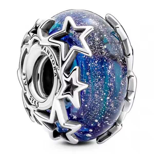 Pandora - Charm de Cristal de Murano Galaxia y Estrellas 790015C00 - 1
