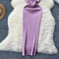 Vestido Bodycon Elegante Para Mujer Vestido Maxi De Verano Con Cuello En V Y Manga Corta Vestido Knit Elasticidad Alta Silueta Ajustada - details 16
