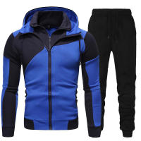 Traje De Deporte Casual Para Hombre Con Capucha Y Cremallera Pantalones Y Sudadera 2 Piezas Running Fitness Suéter De Punto Completo - details 6