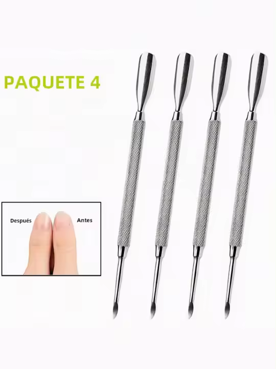 4pcs Cuchara Exfoliadora Doble Cara Con Borde Fino Herramientas De Limpieza Para Manos Y Pies Acero Inoxidable Sin Químicos Origin China - 1